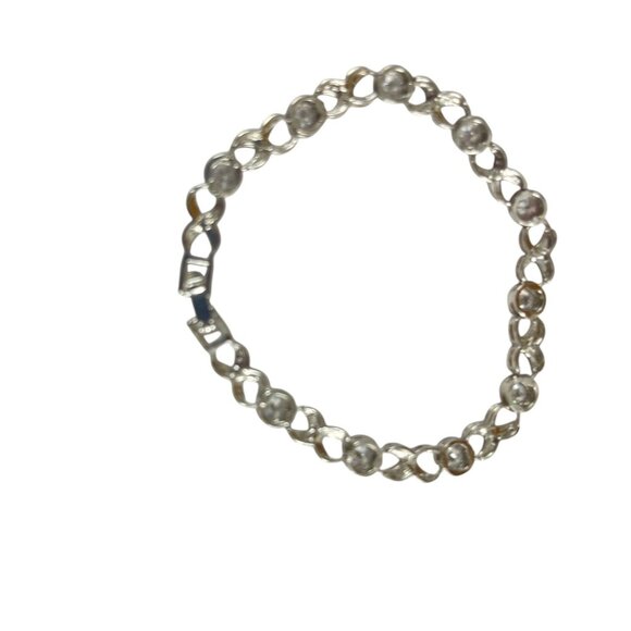 Elegant Silver & Crystal Infinity Rhinestone Bracelet With Secure Clasp - Picture 5 of 7